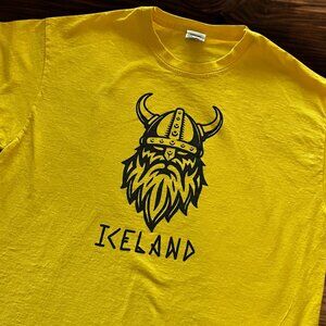 Boys Yellow Iceland Graphic T-Shirt – Size 9–11 (Never Worn)